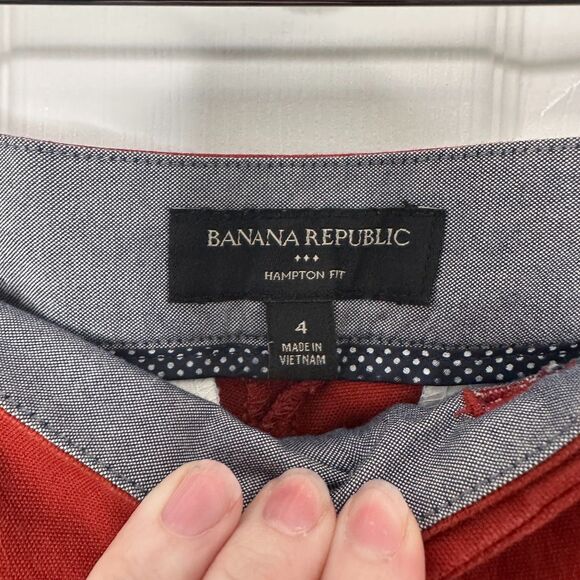 Banana Republic Hampton Fit Red Ankle Pants Women’s Size 4 Stretch Cotton - Picture 8 of 8